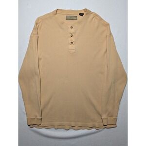 Naturalife Thermal Shirt XL Oatmeal Waffle Knit Long Sleeve Crew Neck Cream Mens